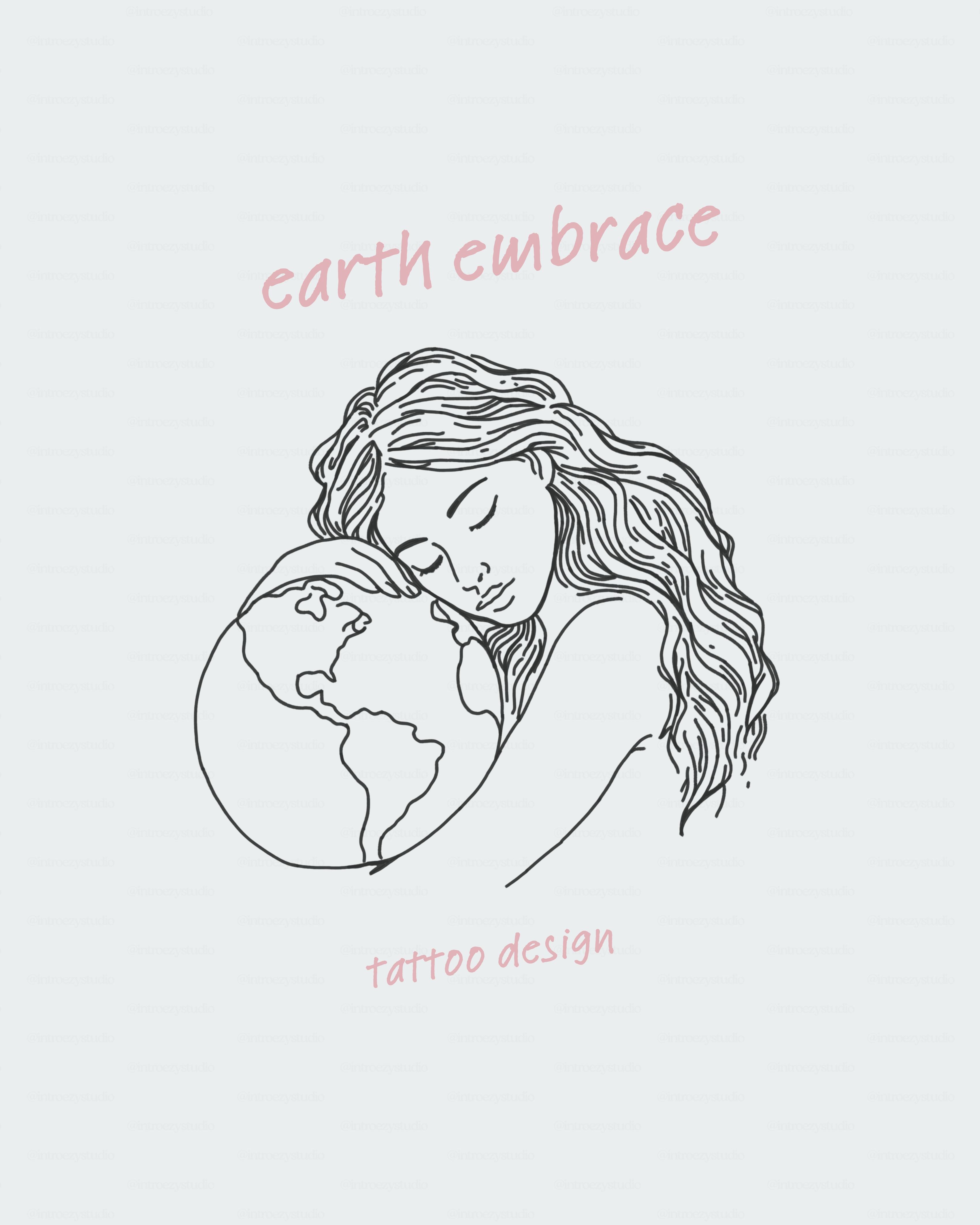 earth embrace — tattoo design