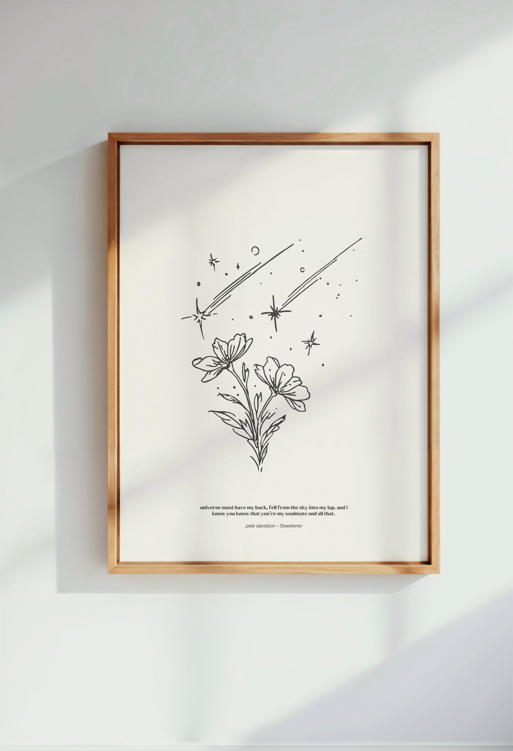 minimalist digital line art print inspired by Ariana Grande’s Sweetener album – pete davidson