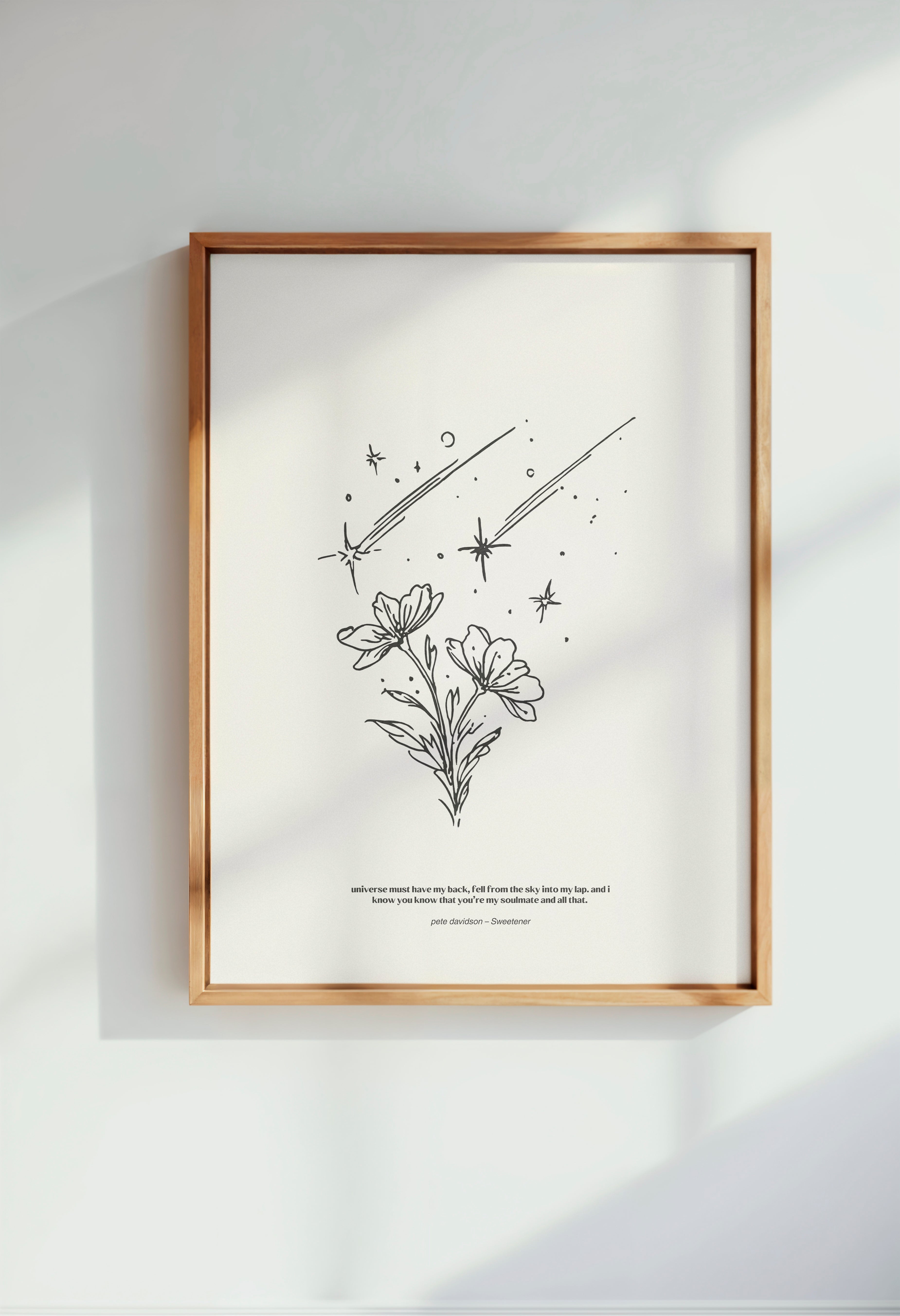 minimalist digital line art print inspired by Ariana Grande’s Sweetener album – pete davidson