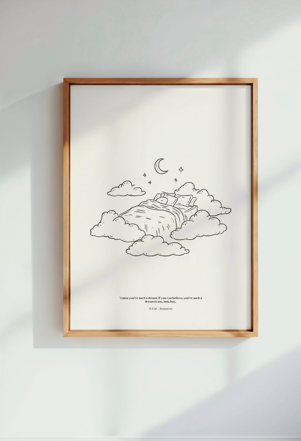 minimalist digital line art print inspired by Ariana Grande’s Sweetener album – r.e.m