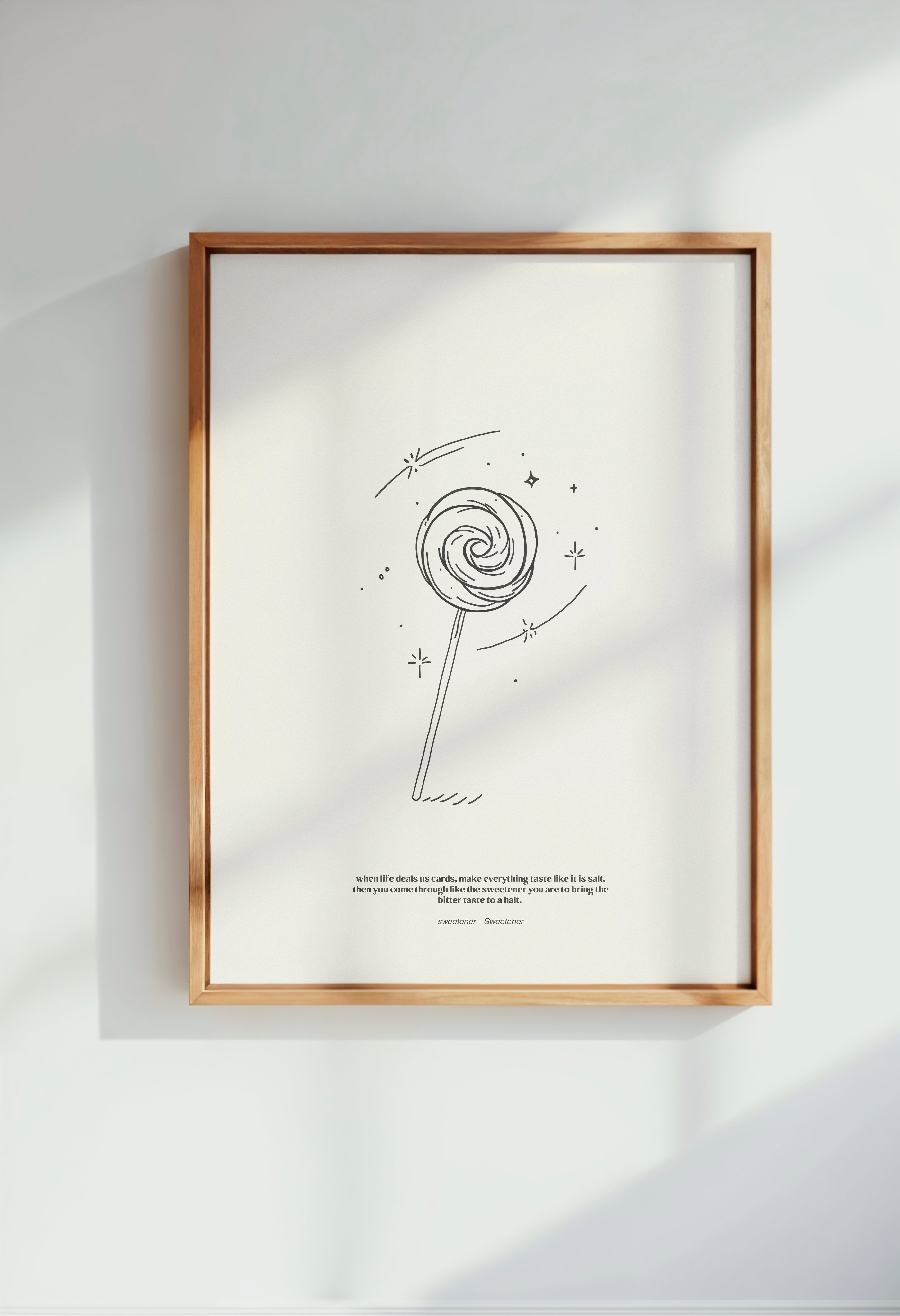 minimalist digital line art print inspired by Ariana Grande’s Sweetener album – sweetener