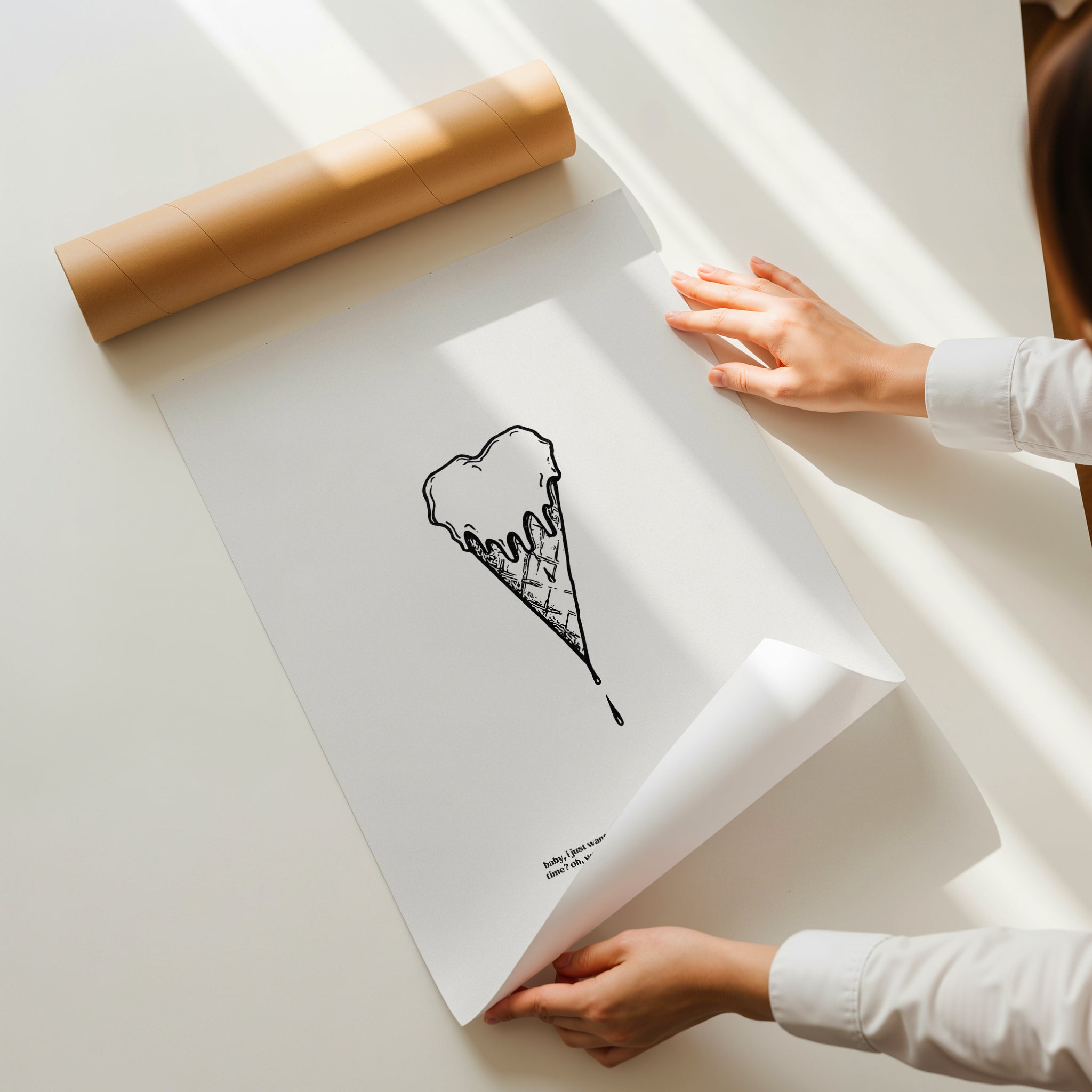 minimalist digital line art print inspired by Ariana Grande’s Sweetener album – borderline