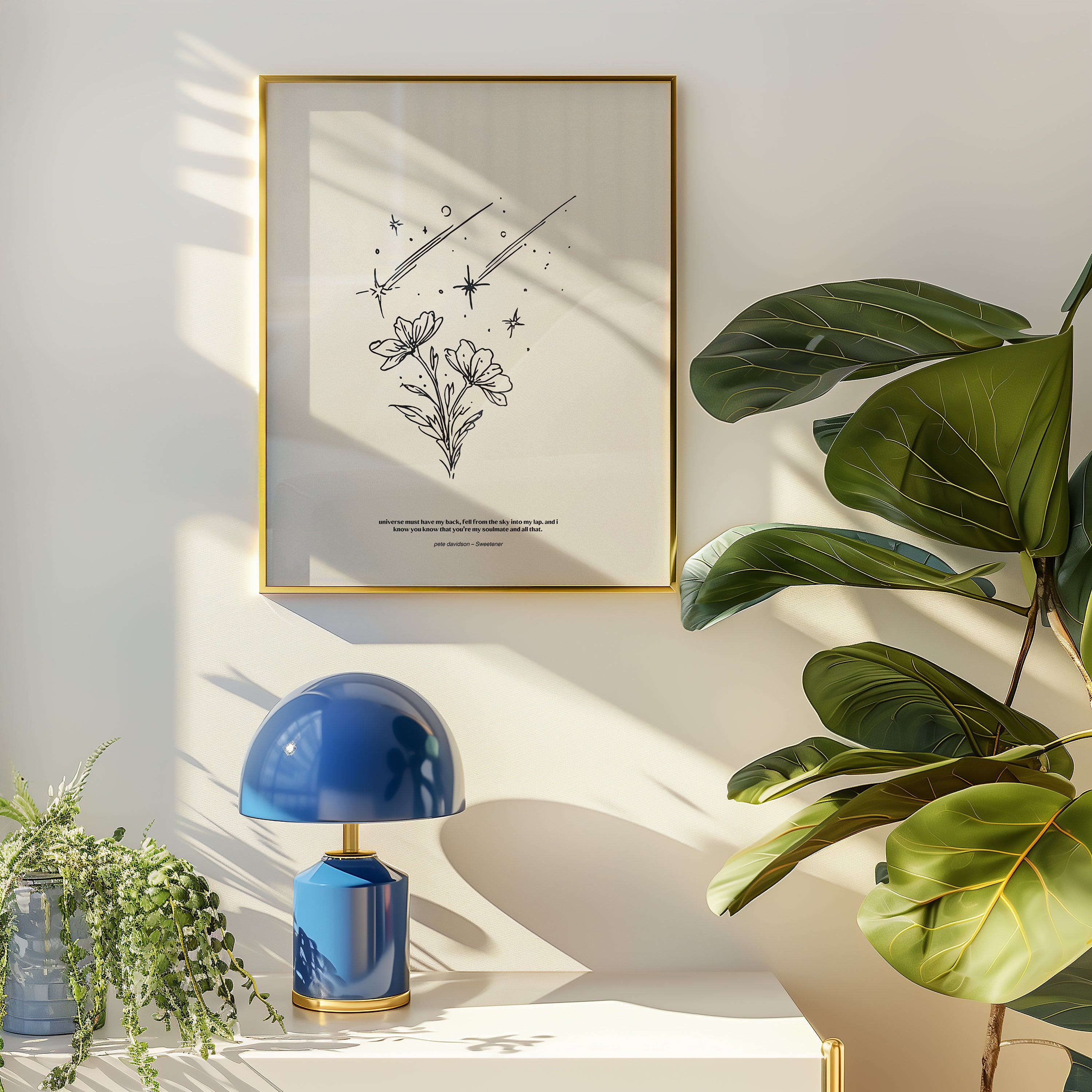 minimalist digital line art print inspired by Ariana Grande’s Sweetener album – pete davidson