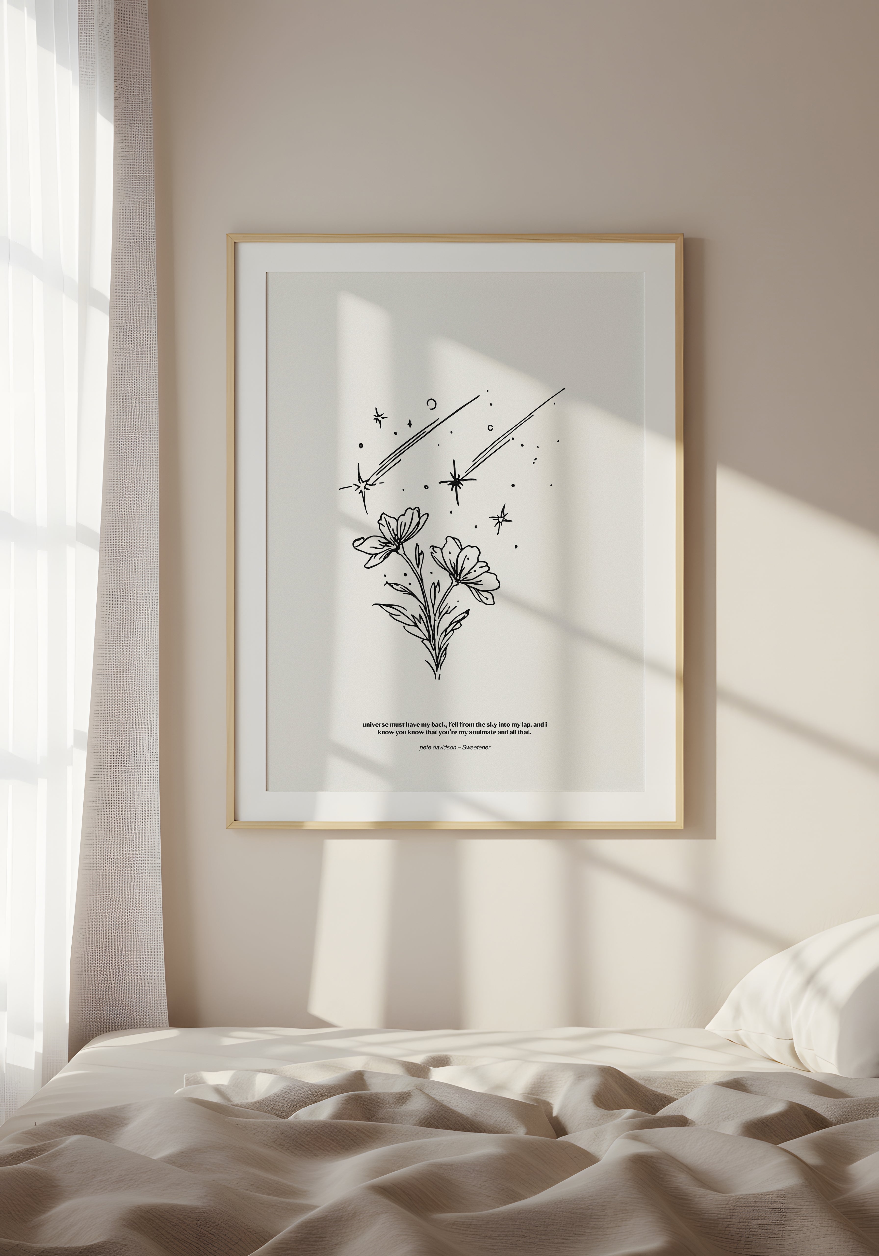 minimalist digital line art print inspired by Ariana Grande’s Sweetener album – pete davidson