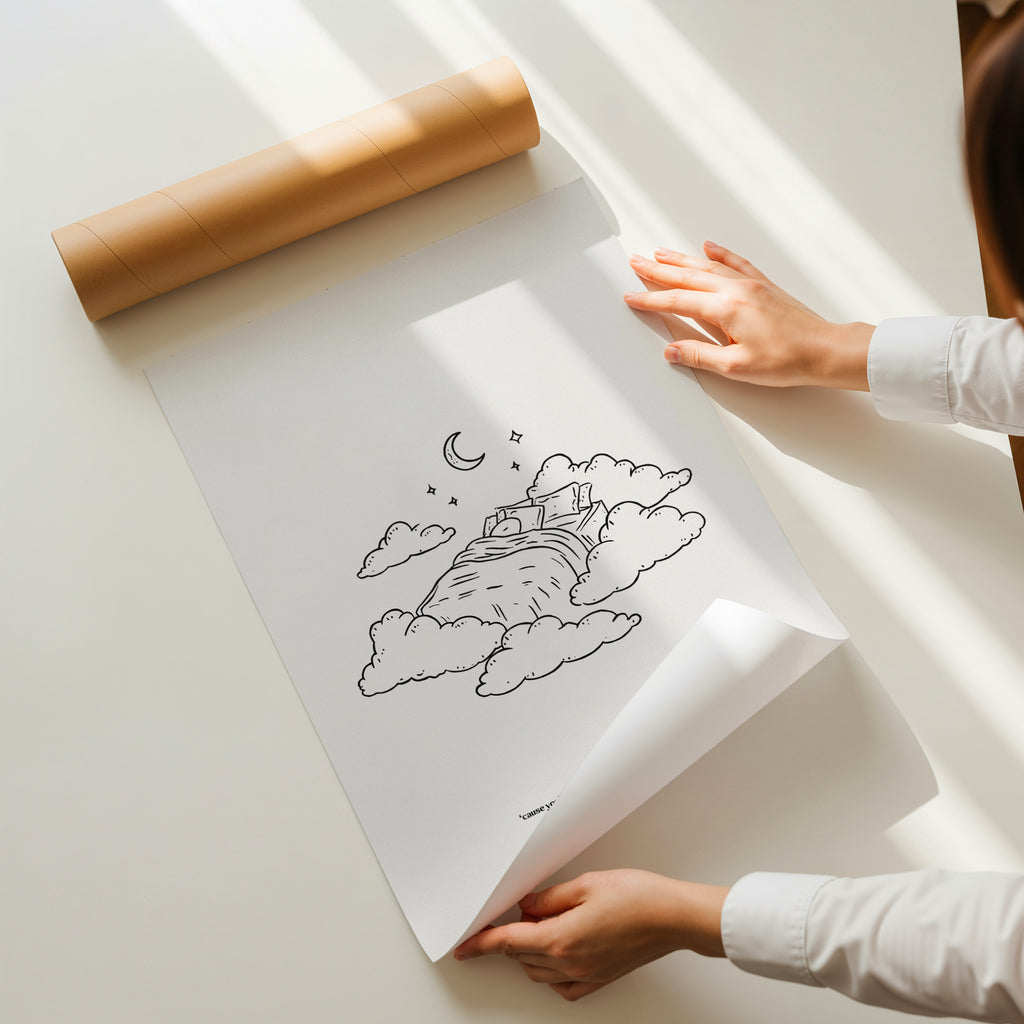 minimalist digital line art print inspired by Ariana Grande’s Sweetener album – r.e.m