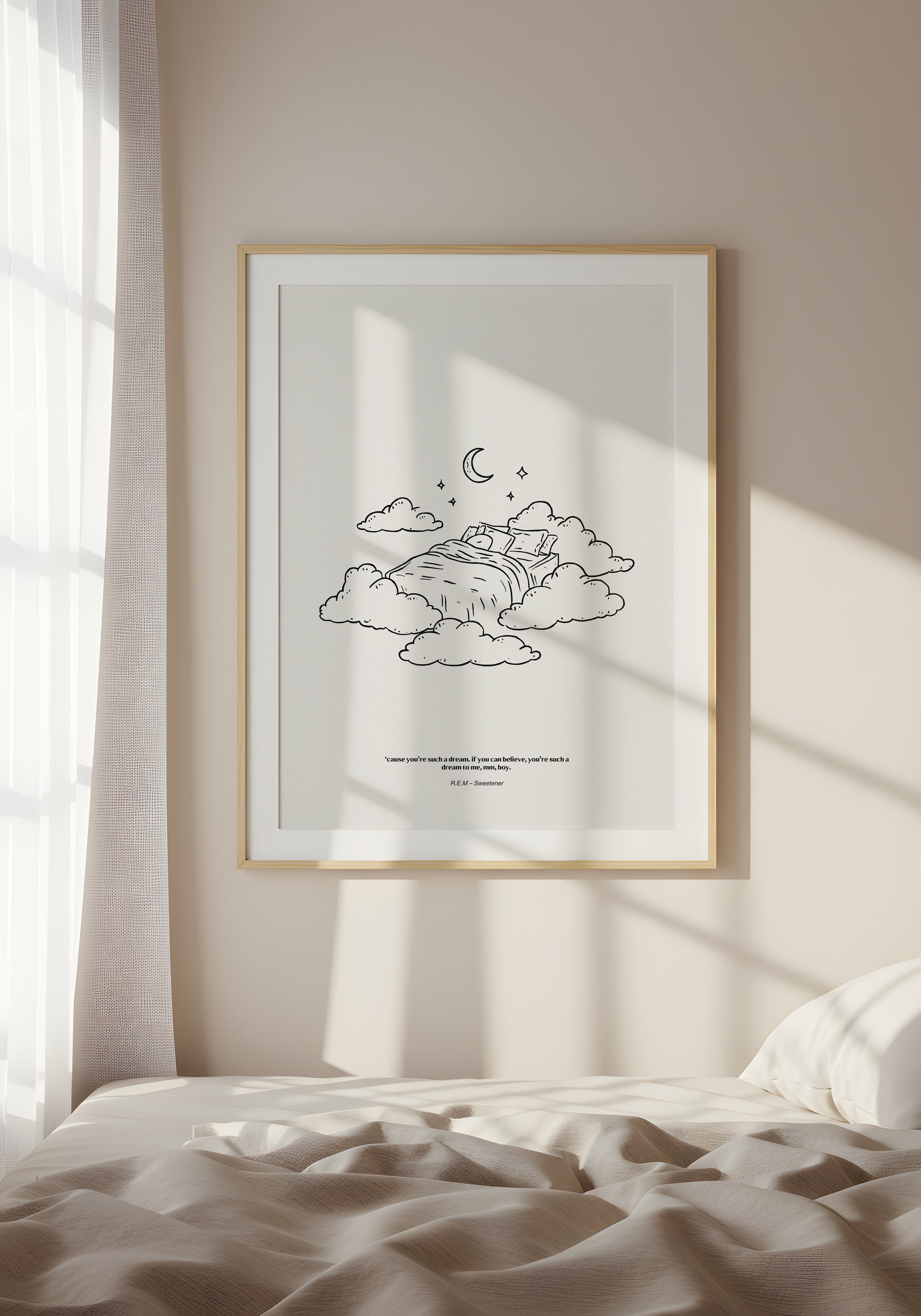 minimalist digital line art print inspired by Ariana Grande’s Sweetener album – r.e.m