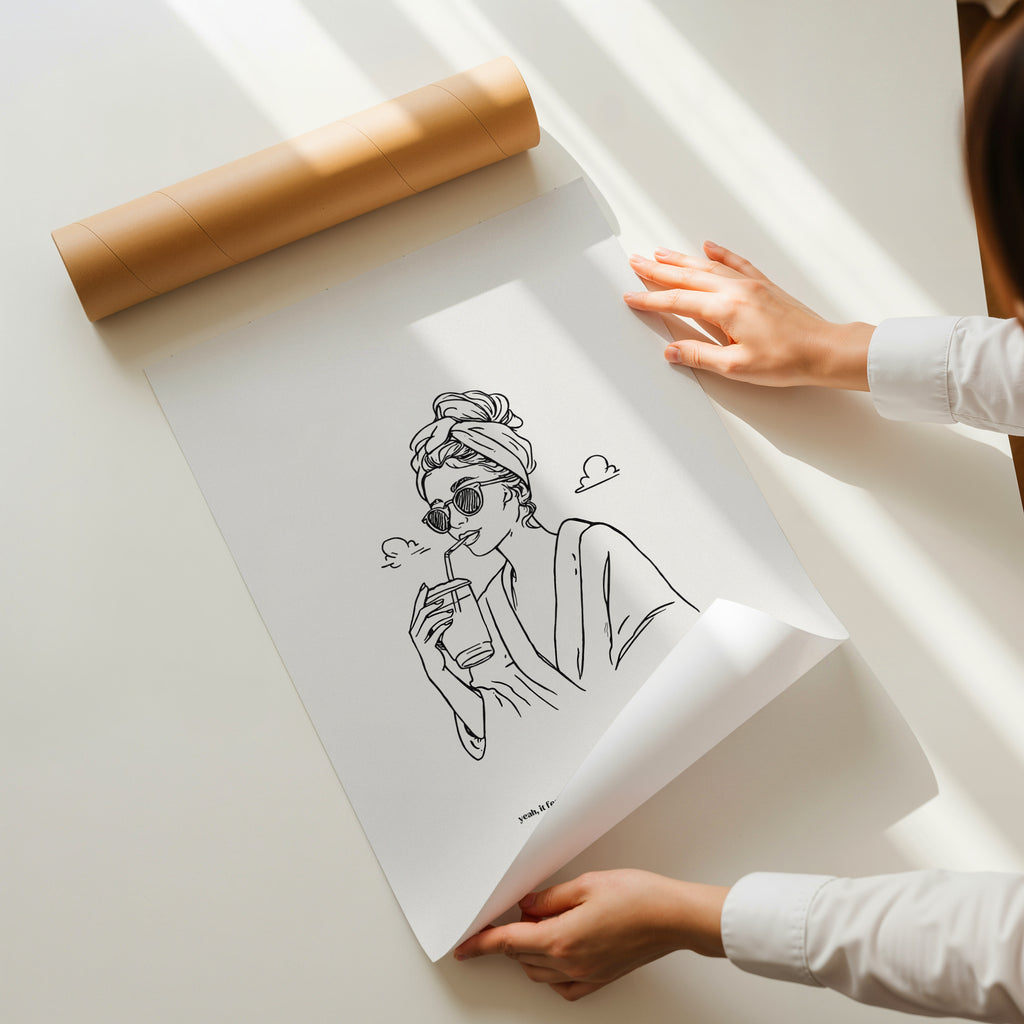 minimalist digital line art print inspired by Ariana Grande’s Sweetener album – successful