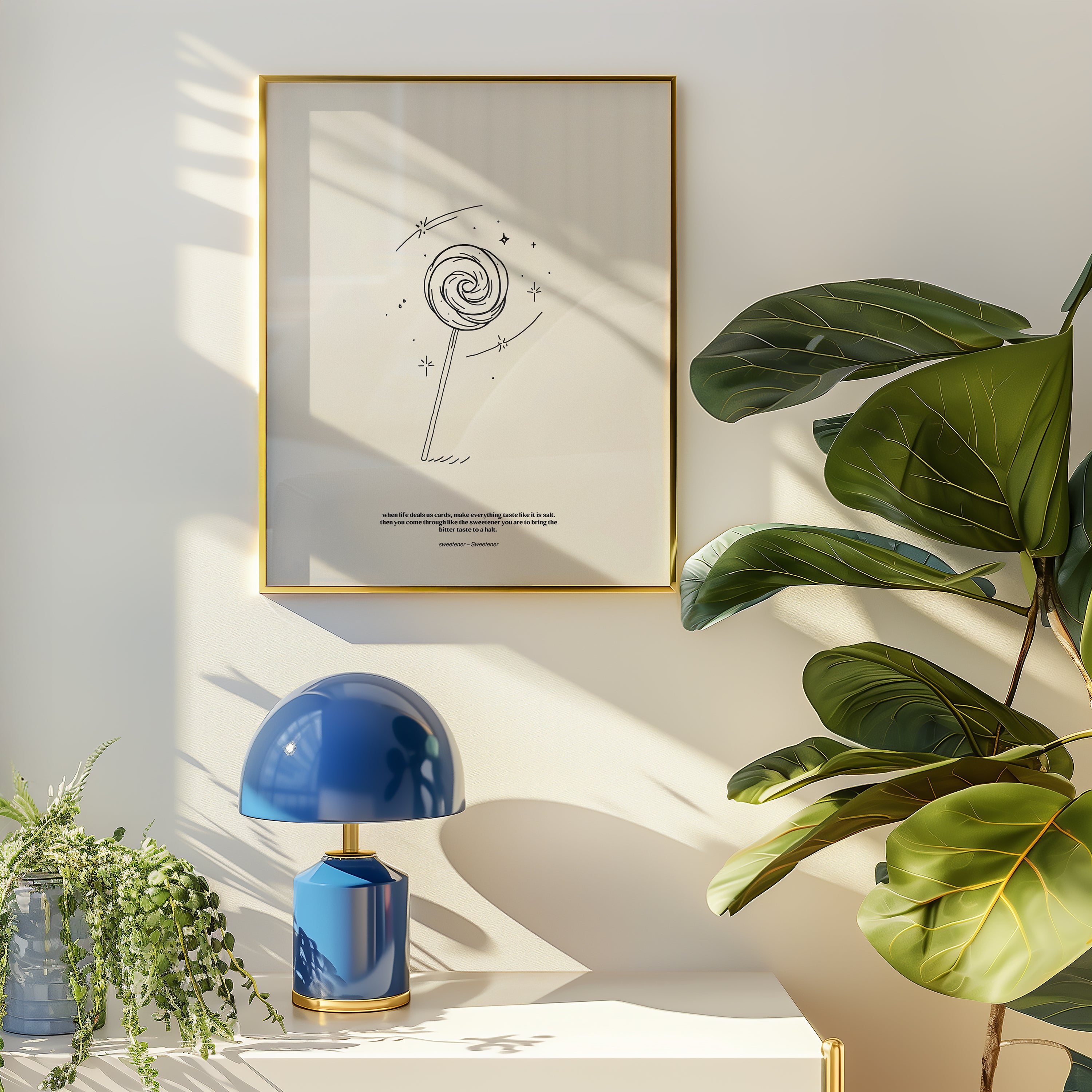 minimalist digital line art print inspired by Ariana Grande’s Sweetener album – sweetener