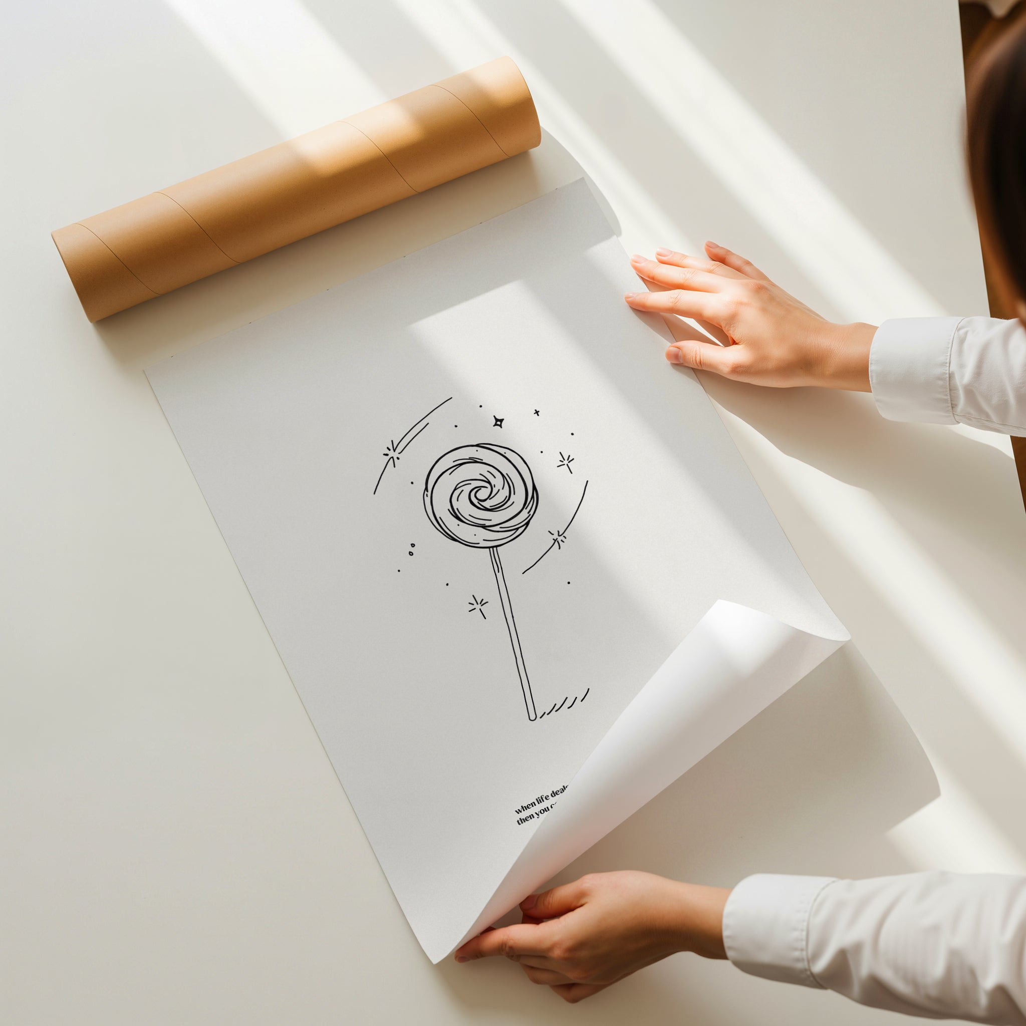 minimalist digital line art print inspired by Ariana Grande’s Sweetener album – sweetener