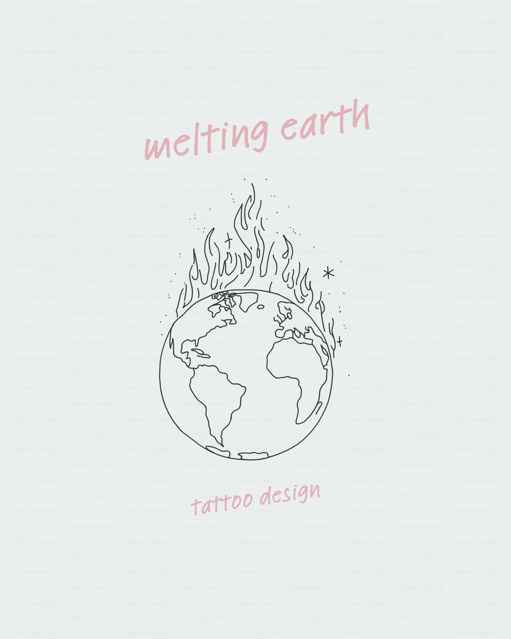 melting earth — tattoo design