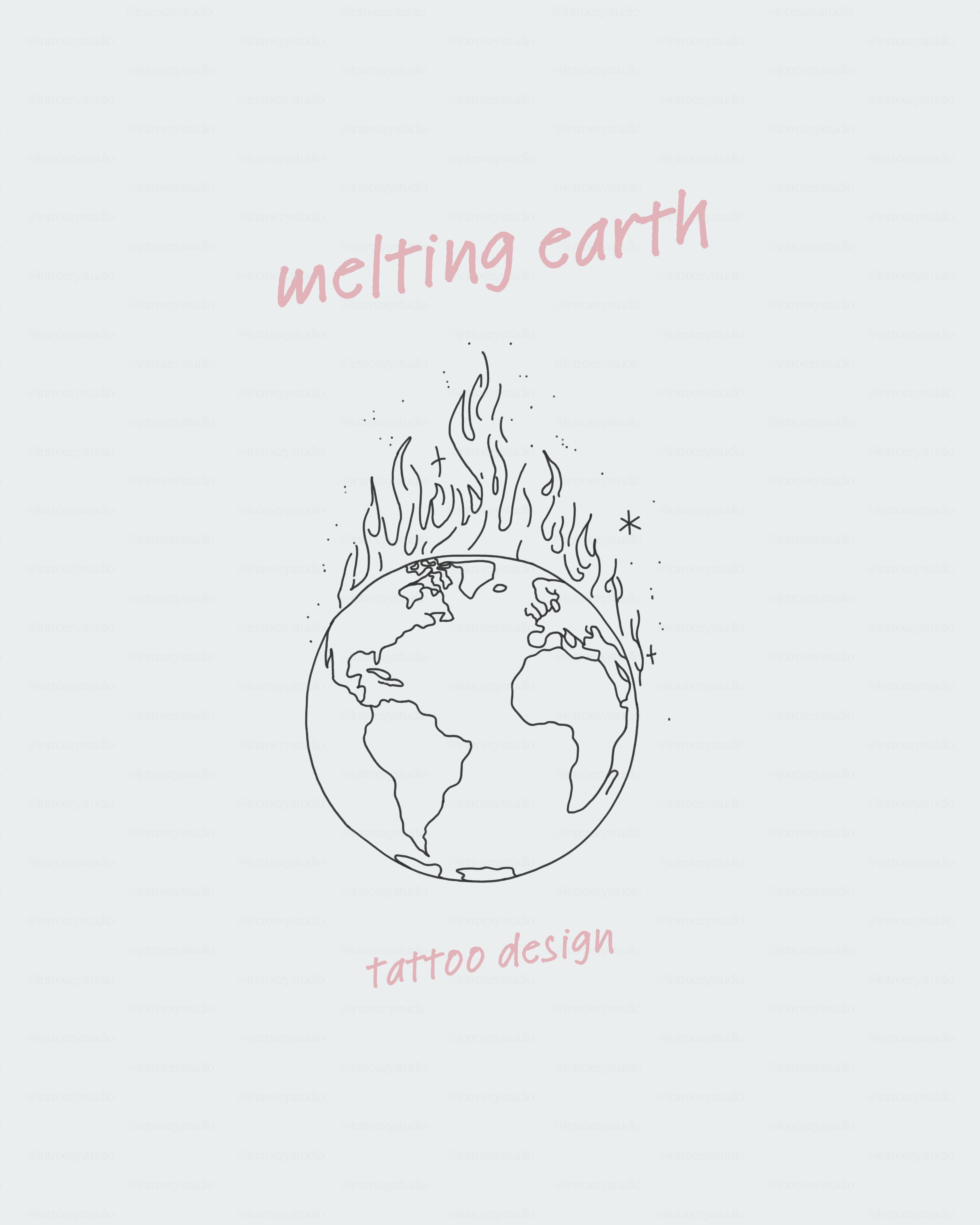 melting earth — tattoo design